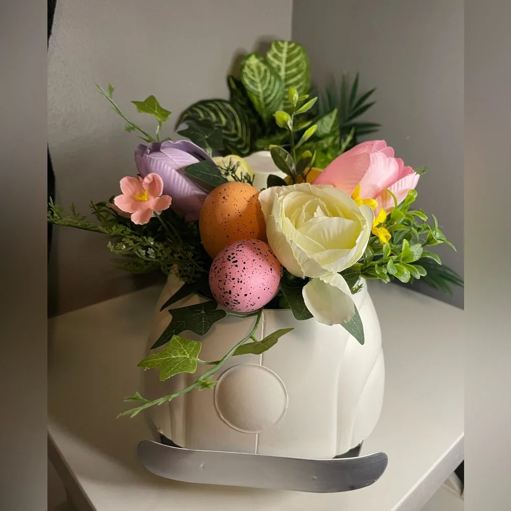 Easter Spring Floral Moped with Easter Eggs and Flowers Tabletop Decor- NWT